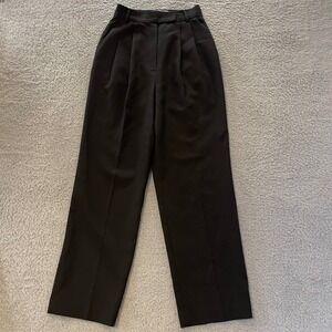 The Frankie Shop Trousers Womens XS Black High Waist Pleated Straight Leg Pant
